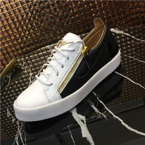 2024 Nouvelles chaussures décontractées à double fermeture éclair en cuir pour hommes