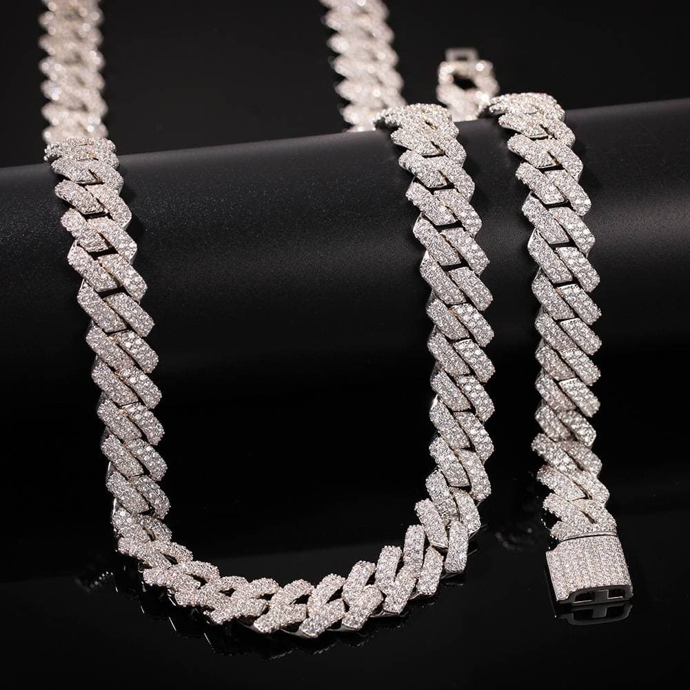 Men's zircon inlaid fashionable and personalized gold-plated necklace jewelry