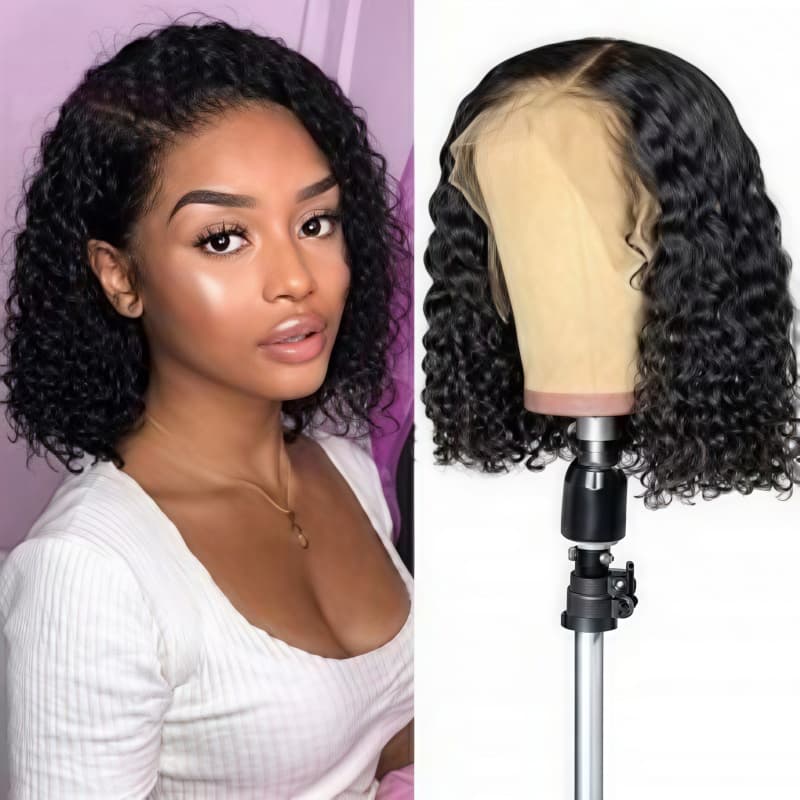 High Temperature Silk Wig Center Parted Curly Short Hair Wigs For Women Europe And America Head Coverings