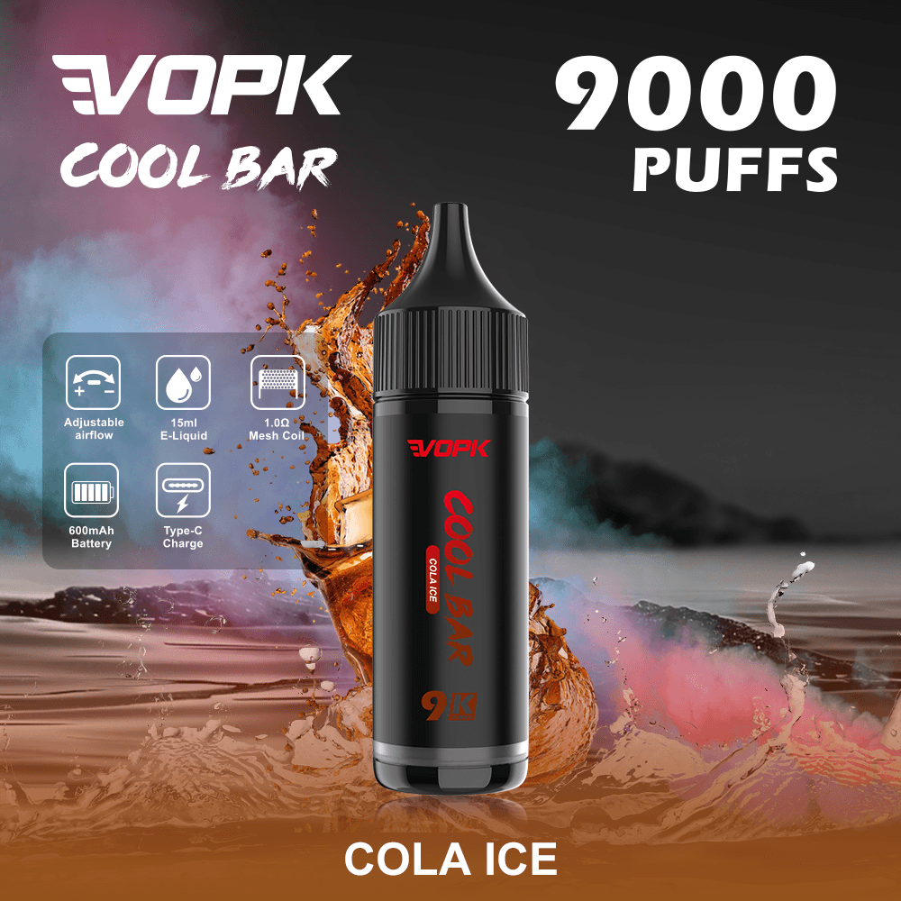 1 à 2 cigarettes électroniques jetables 60000 60K 2 en 1 Twins à double saveur avec écran, flacon d'e-liquide Cool Bar 9000 9K, 2 % ou 3 % de sel
