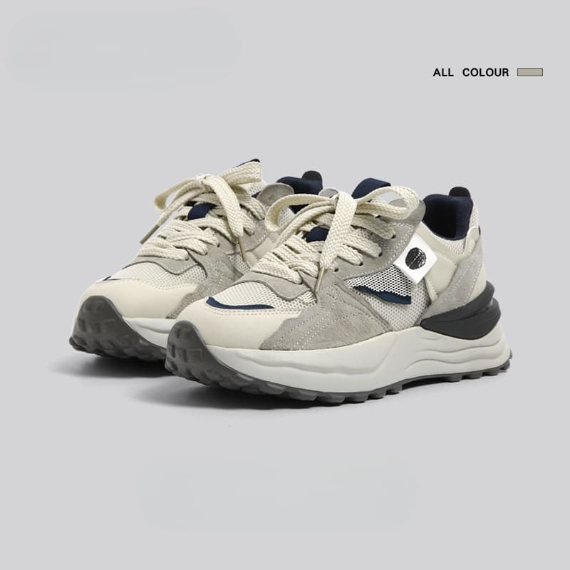 Trendy Sports Shoes 2026 Autumn And Winter Casual High-end Gray, Niche Retro Style Women's Shoes