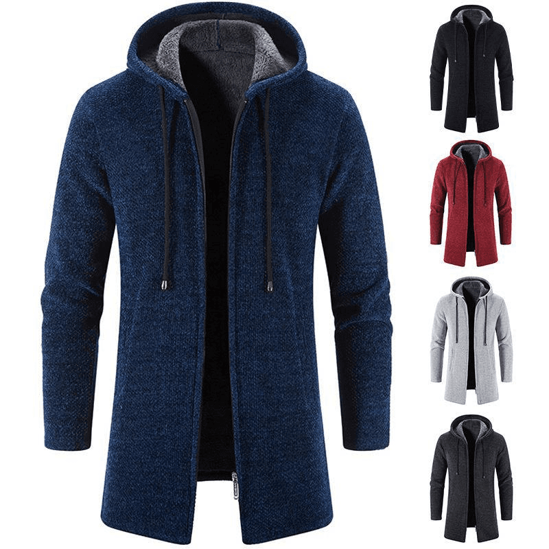 Men's medium length loose large size sweater coat knit cardigan men's top