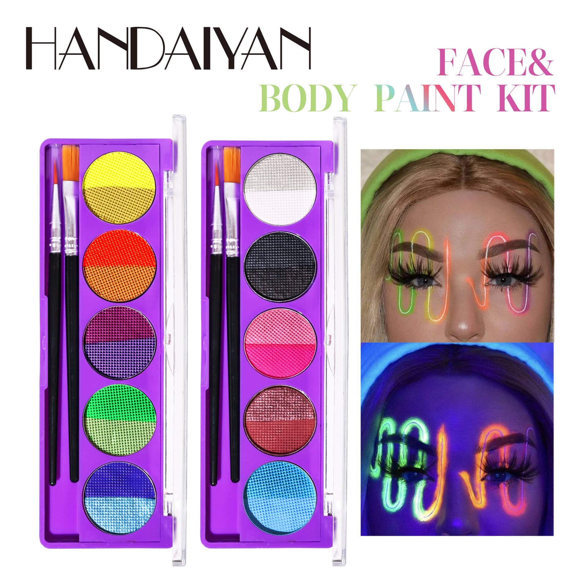 Makeup plate fluorescent water-soluble body painting plate festival stage makeup