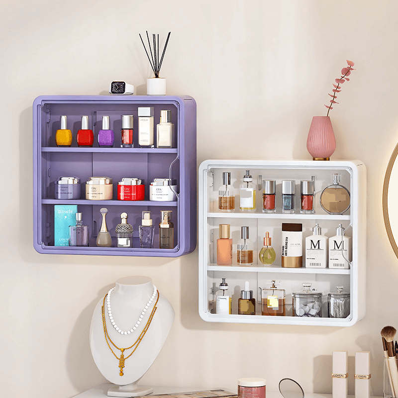 Wall Mounted Bathroom Organizer - No Drill Hanging Storage Box For Shower & Toilet (Waterproof Cosmetic Holder)​