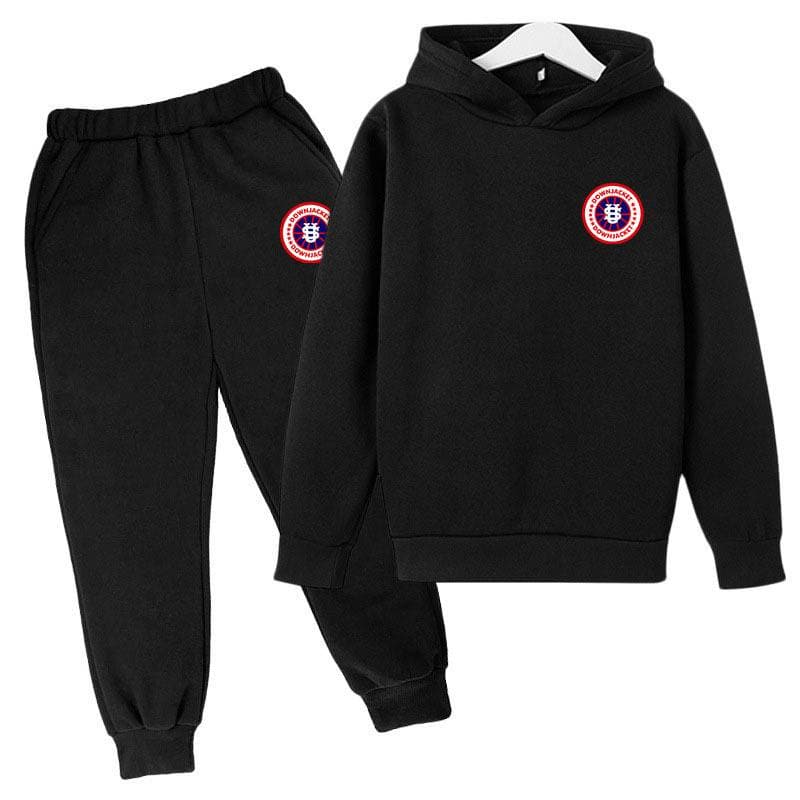 Kids' SU Map Fleece Hoodie & Jogger Set - Winter Warm Two-Piece With 3D Embroidered Coordinates