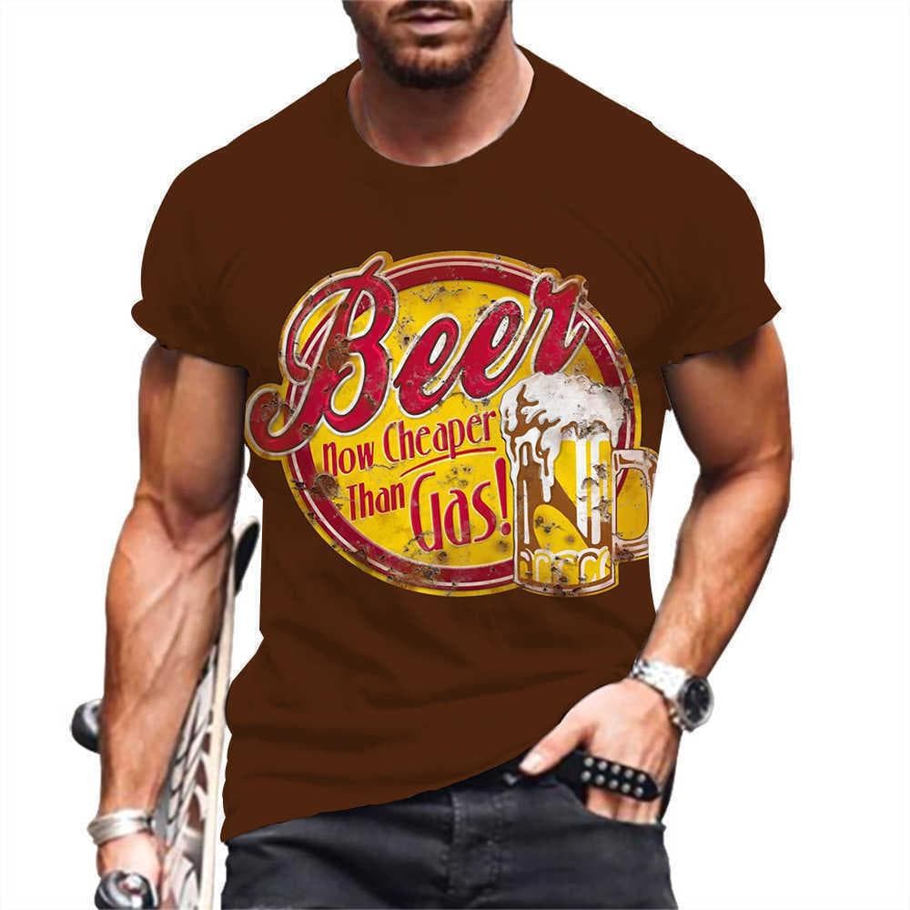 Summer Casual And Fashionable Men's Short Sleeved T-shirt With 3D Letter Pattern Printed Top
