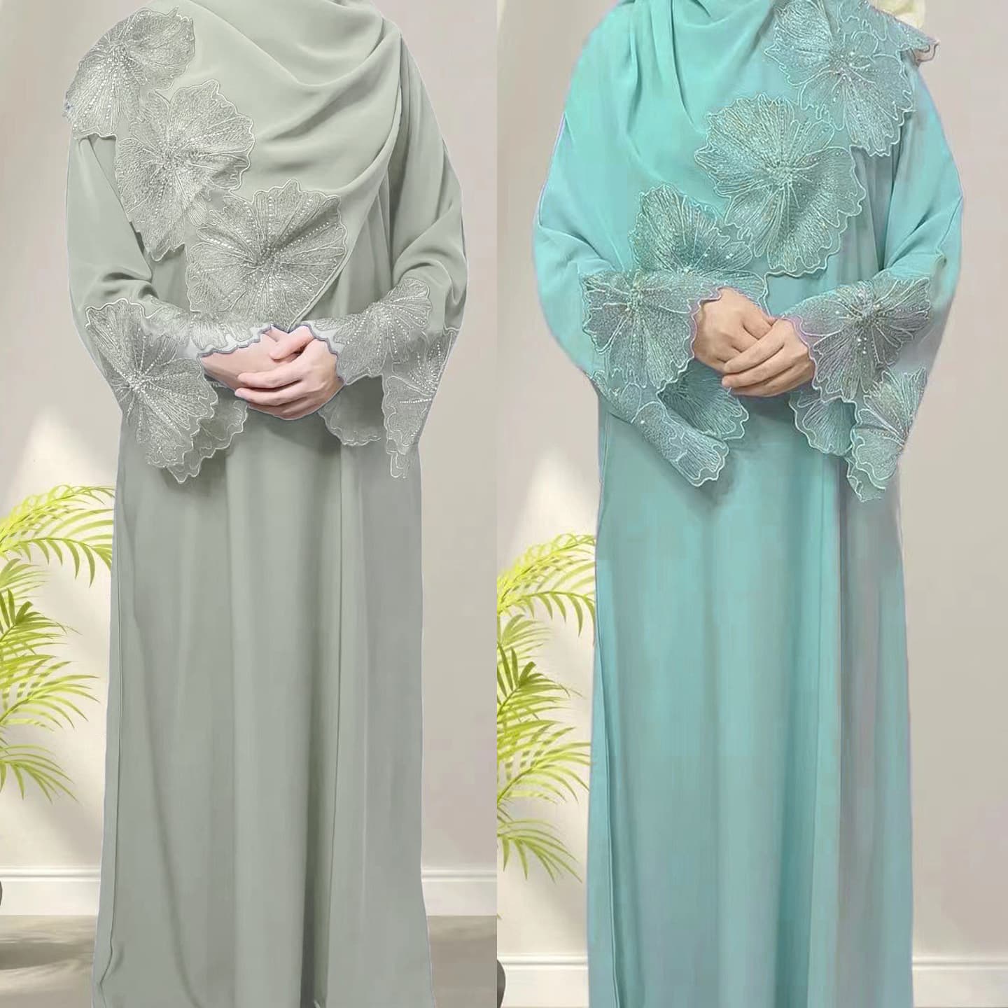 M189 # Four Color Clothing Muslim Women's Robe Malay Indonesian Dress With Headscarf