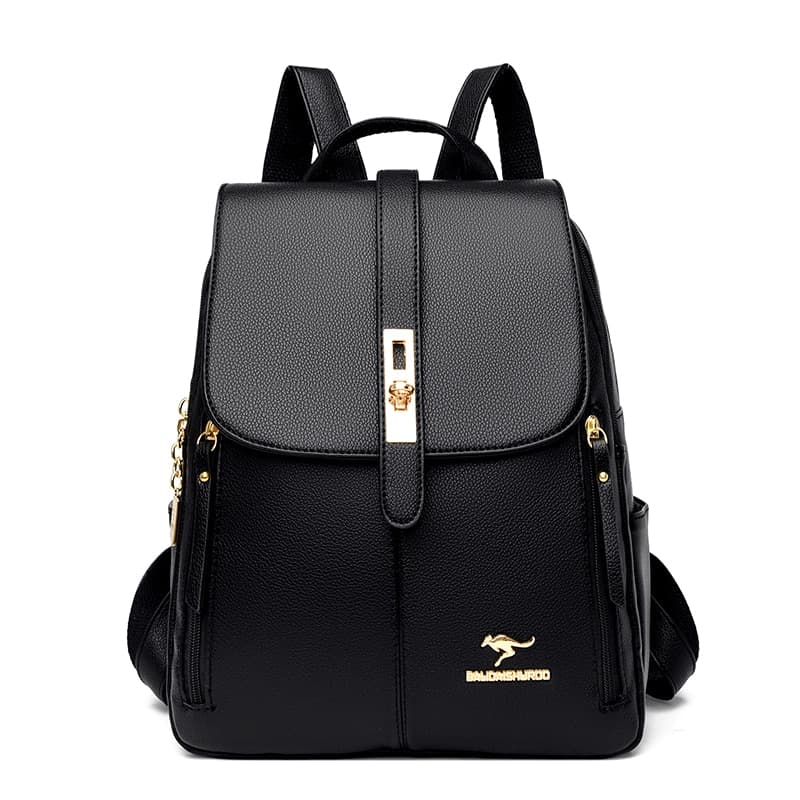 Sacs à dos en cuir pour femmes, sac à dos décontracté, sac à dos noir vintage, sacs d'école pour filles, sac à dos Mochila
