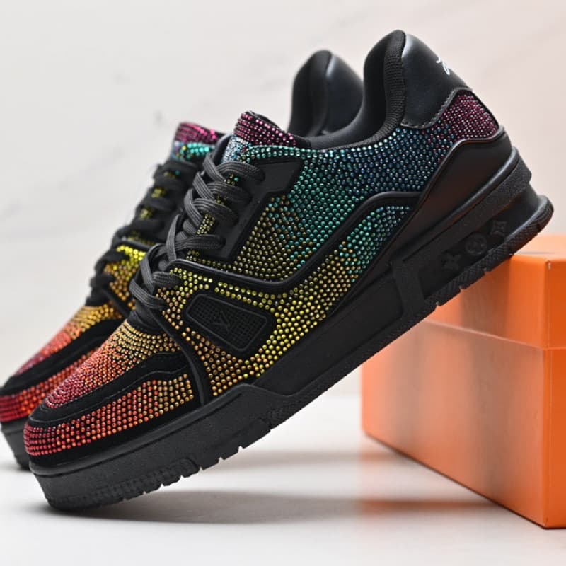 Baskets montantes Lujia, chaussures de sport tendance à imprimé diamant, style couple, tendance et polyvalentes, pour hommes