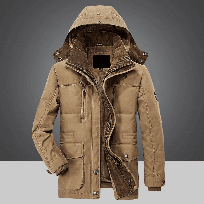 Men's clothing cotton-padded padded jacket medium length with pile thickening