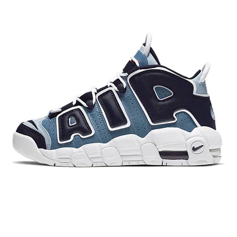 Chaussures de basket-ball Hommes Nikes Airs More Uptempo 96 Total Scottie Pippen Blanc Varsity Rouge Vert Multi Noir Bulls Université Bleu Femmes Ba