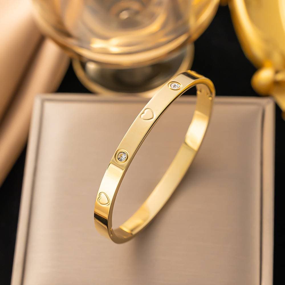 8MM simple fashion titanium steel three color love diamond stainless steel bracelet bracelet
