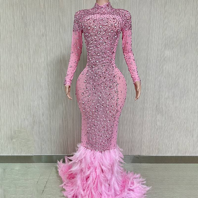 NEW DESINGS NOVANCE Shiny Diamonds Pink Dress