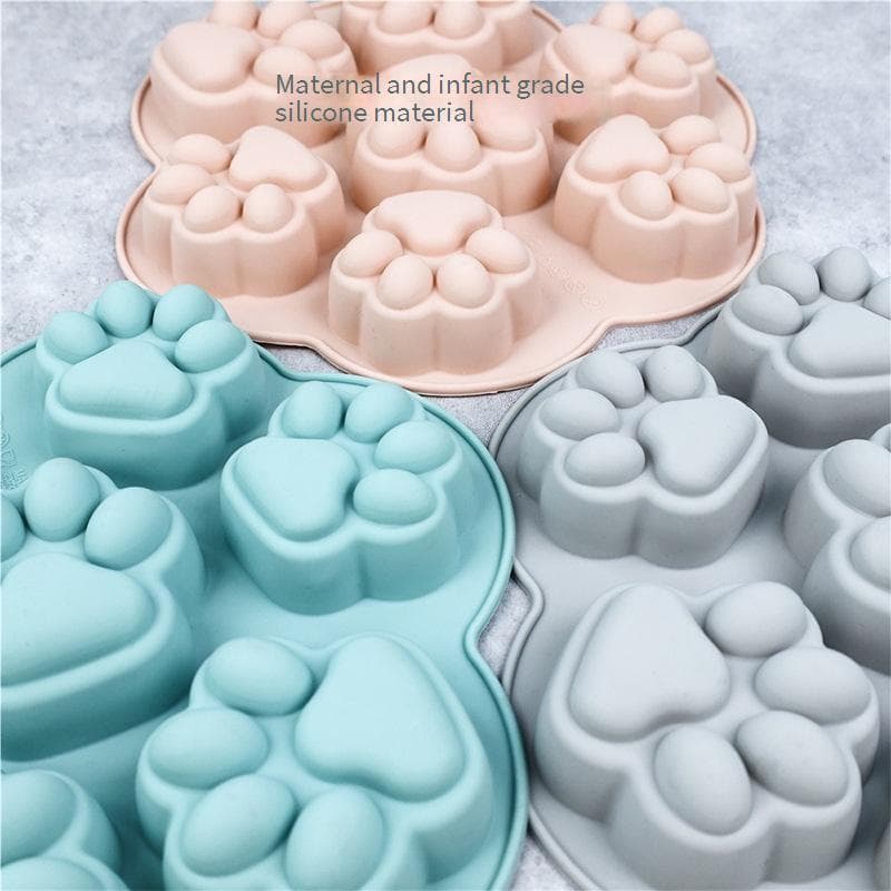 10-Cavity Cat Paw Silicone Mold - Baking Pan For Chocolate Cookies & Ice Cubes (Non-Stick BPA-Free Dishwasher Safe DIY Dessert Making)​