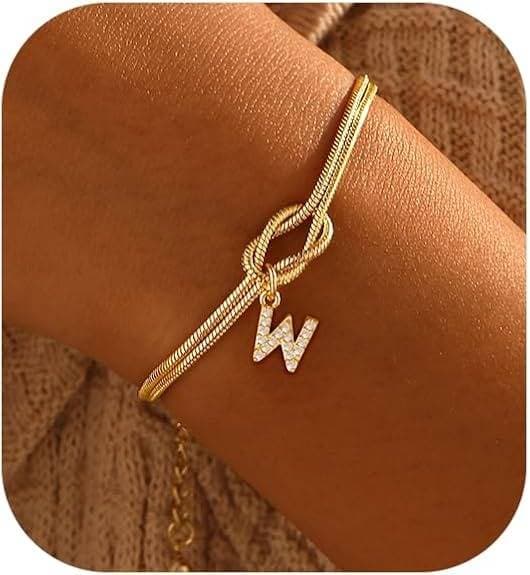 Bracelet en zircon avec 26 lettres, tendance, nœud concentrique, rond, en os de serpent, pour couple, amitié, bijoux de main