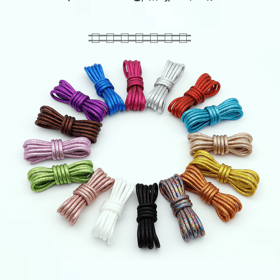 Shoelaces 4.5mm Shiny Round Solid Color Metal Wire Shoelaces Suitable For Men And Women's Casual Shoes, Sports Martin Boots