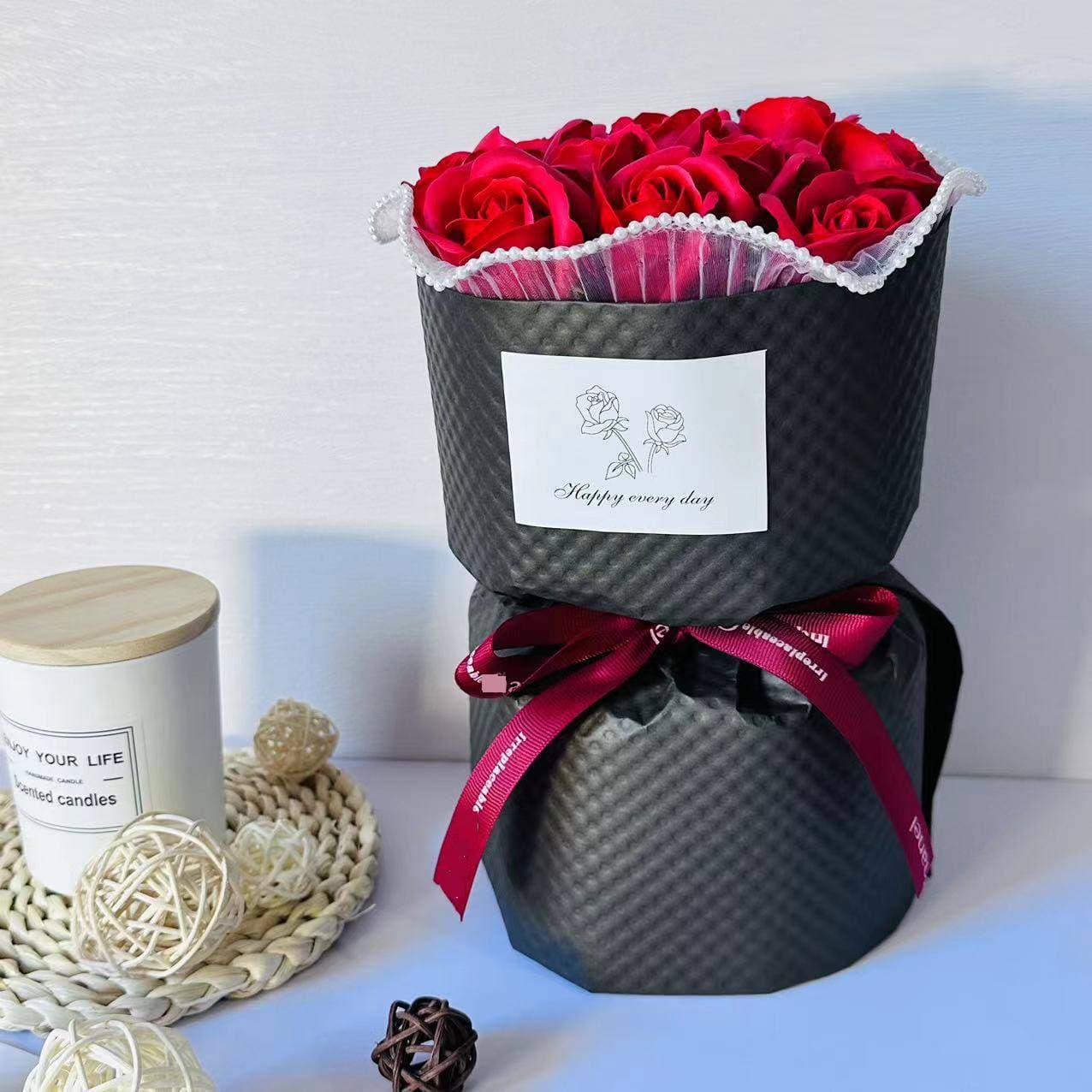 Festival Gifts Christmas 11 Roses And Sunflowers Small Fragrant Style Bouquet Mother's Day Girlfriend Birthday Gift