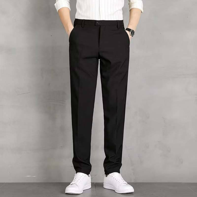 Pantalons décontractés pour hommes Printemps et automne Été Pantalons de costume élastiques fins Pantalons à neuf points