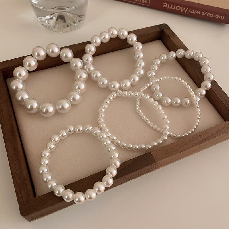 Hot-selling Retro French Style Pearl Stappy Rope Bracelet Simple Fashion All-match Internet Celebrant Accessories Wedding Bridesmaid Accessories