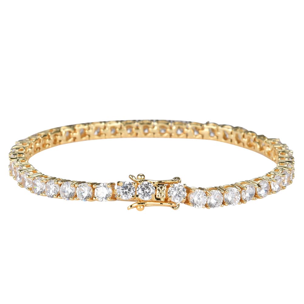 Women's Jewelry Copper Tennis Chain 3mm 4mm 5mm Copper Micro Inlaid Zirconia Single Row Bracelet Hip Hop Bracelet