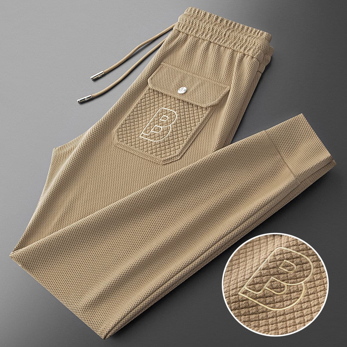 Men's Clothing light luxury fashion casual pants men's slim fitting cuffs new sweatpants men's brand all match embroidered sports pants men