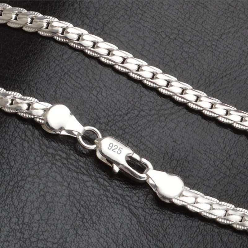 QSZB Necklace 5mm 50cm Men Jewelry Wholesale New Fashion Stamp Sier Color Big Long Wide Tendy Male Full Side Chain For