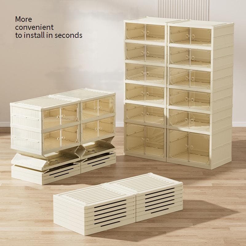Folding Shoe Box Free Installation Transparent Storage Multi Layer Box Shoe Integrated Shoe Cabinet Storage Box Cabinet Sneaker Artifact