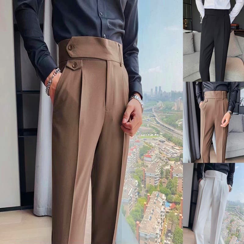Men's Casual Suit Pants Autumn Winter Fashion New Straight Loose Male Business Suit Pant Elegant Soft Trousers Neapolitan Pants