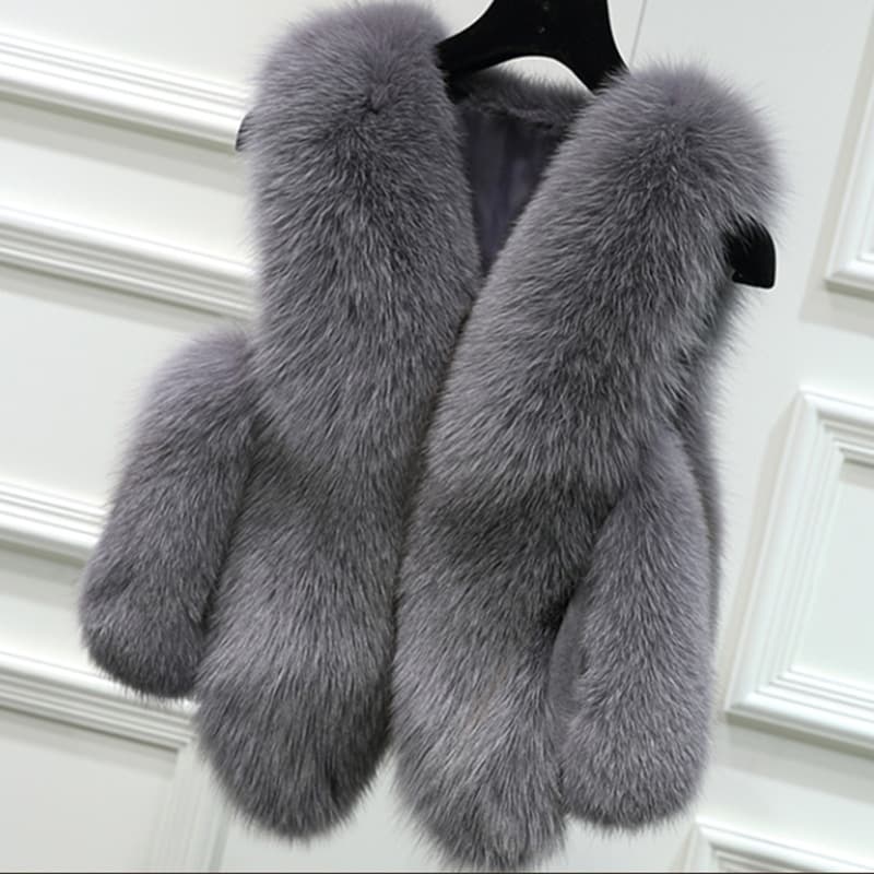 Women's Clothing Imitation Fur Vest For Women Imitation Fox Fur Fur Vest For Women Spliced ​​short Fur Coat