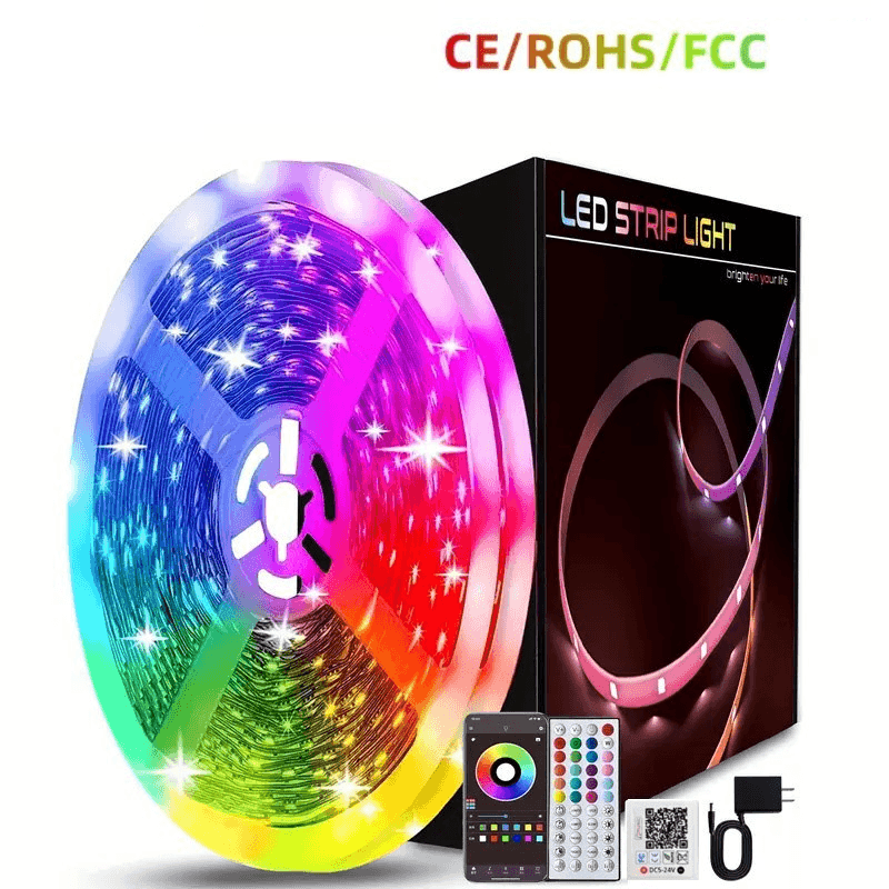 Bande lumineuse LED RVB 24 V avec télécommande infrarouge Bluetooth, flexible et autocollante, pour décoration intérieure, fêtes et publicité