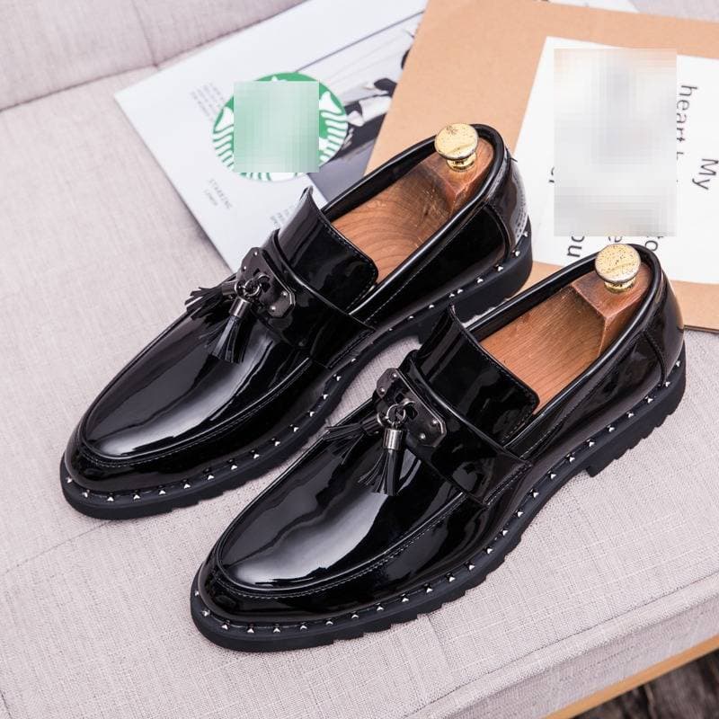 New Fashion Men's Brown Business Casual Loafer Shoes Daily Office Black Buckle Monk Men's Shoes One Foot Cover Banquet Dress Wedding Leather Shoes