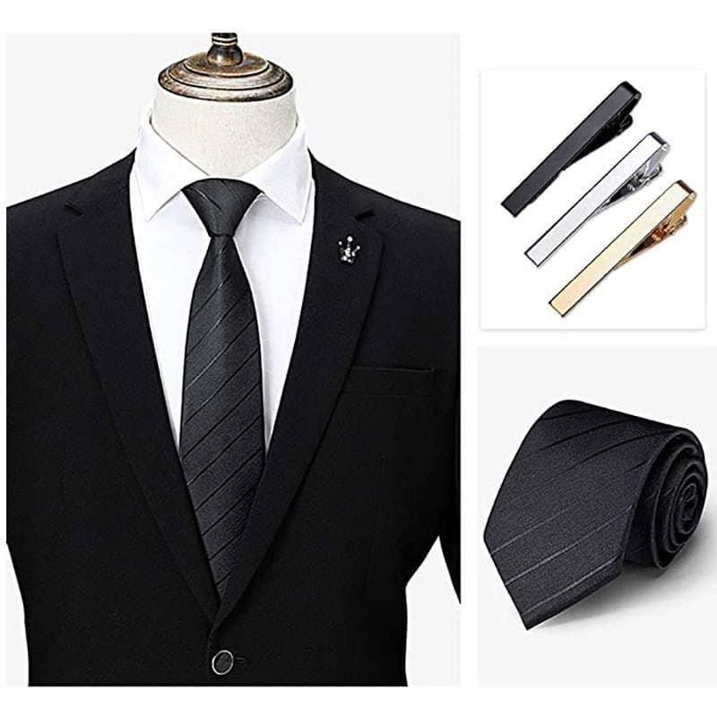Men's Jewelry Tie Clips Copper Material Accessories Silver Gold Fashionable And Practical Security Tie Clips
