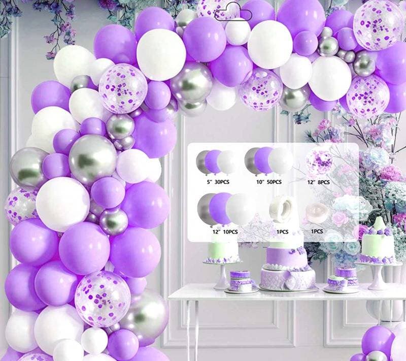 Premium Metallic Balloon Garland Kit For Weddings, Birthdays & Parties – Includes Balloon Chain, Dot Glue & Elegant Paper Card Packaging