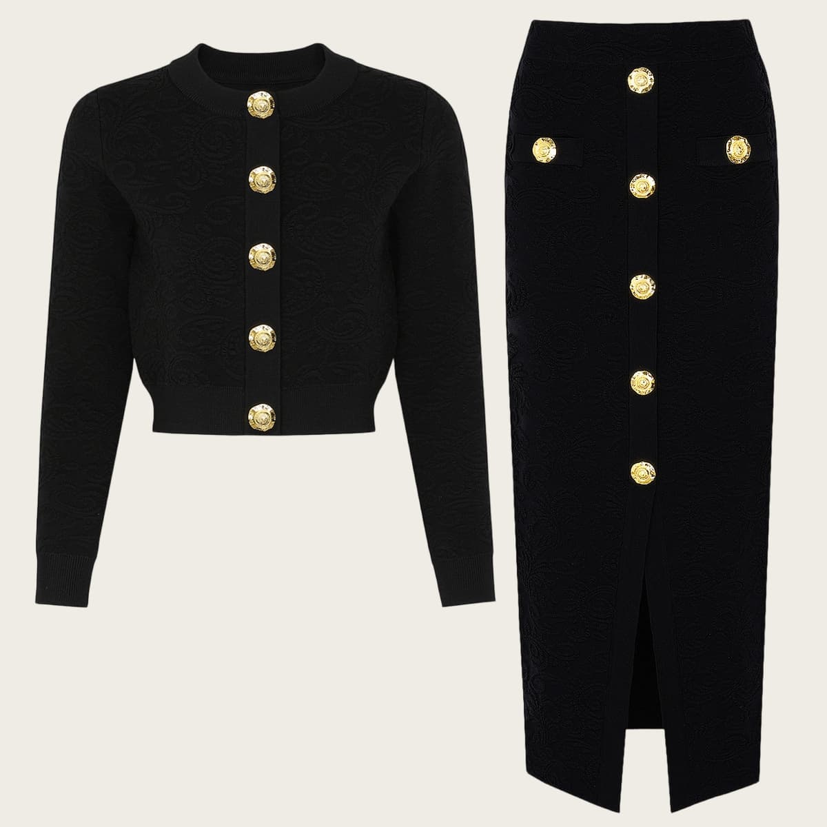 ​Elegant Knit Women's 3-Piece Set – Long-Sleeve Top + Vest + Midi Skirt, Premium Viscose Blend For Fall & Spring