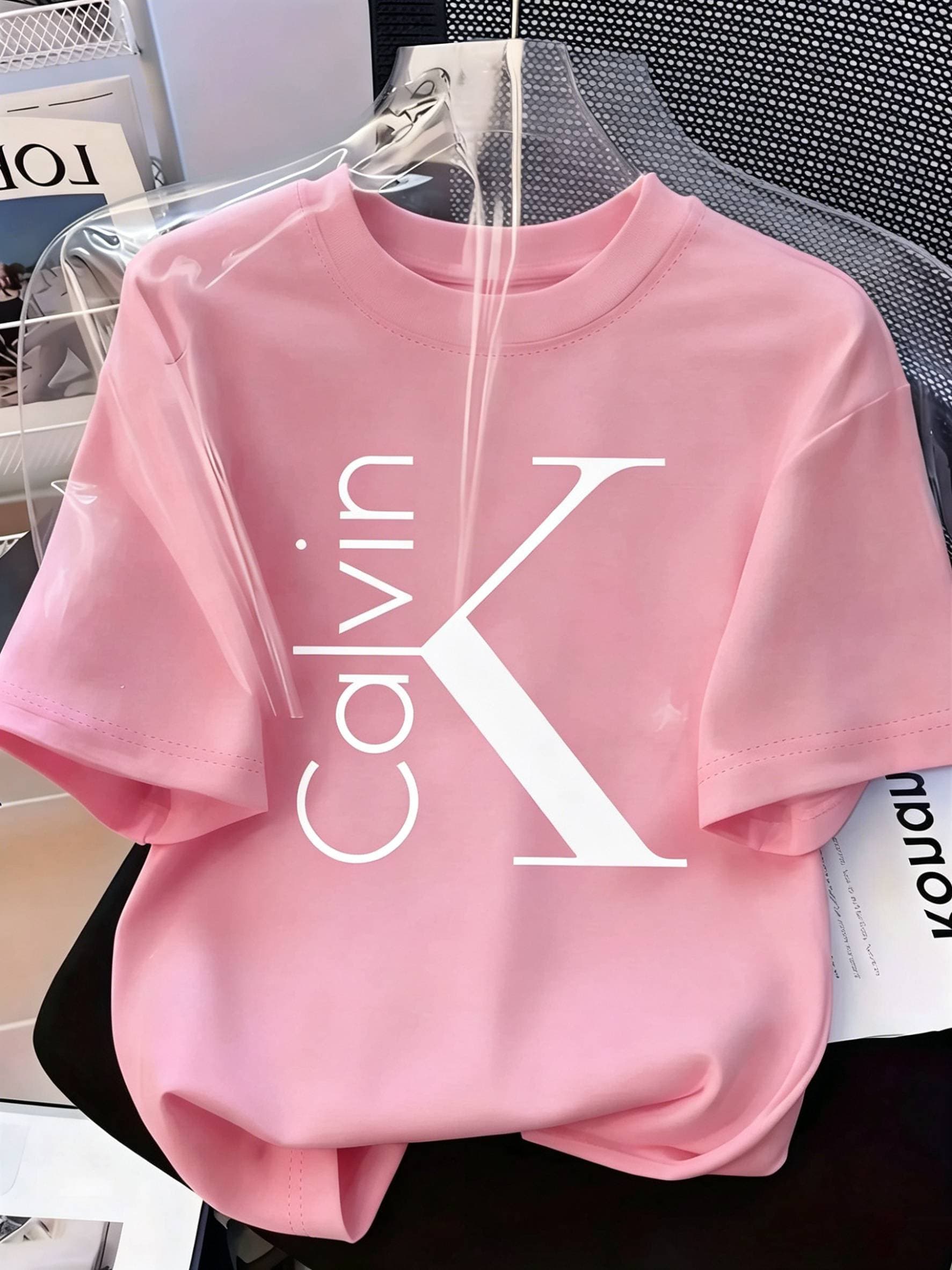 T-shirt tendance été 2026, coupe ample, manches courtes, imprimé