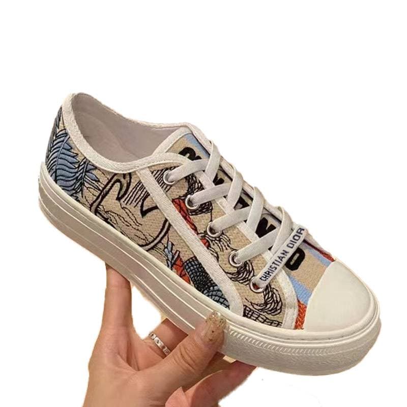Chaussures de sport, chaussures en toile à semelles épaisses, chaussures décontractées alphabet, baskets polyvalentes de style universitaire