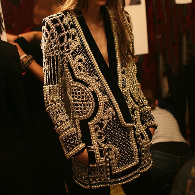 new fashion V-neck long sleeve high-end mid-length coat for women