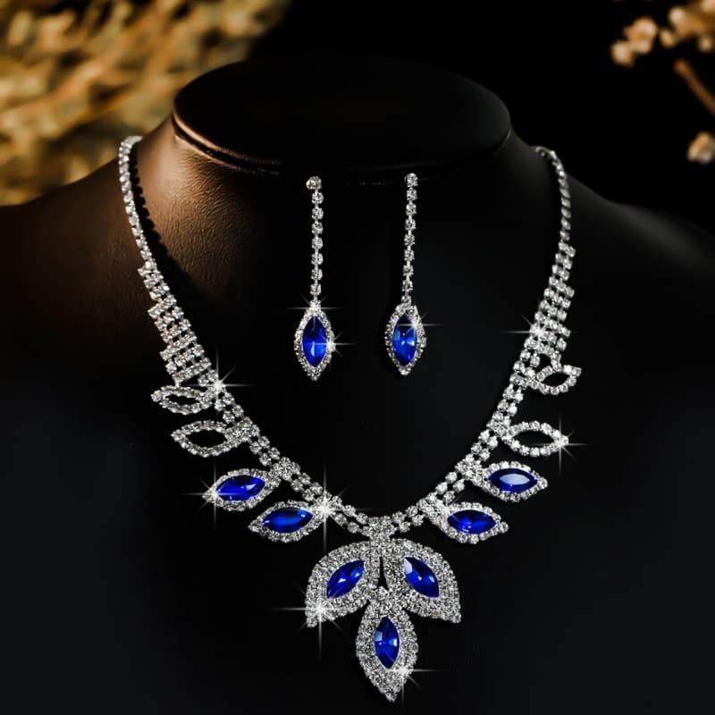 Bridal jewelry necklace earrings jewelry set wedding banquet dress necklace fashionable and versatile temperament accessories