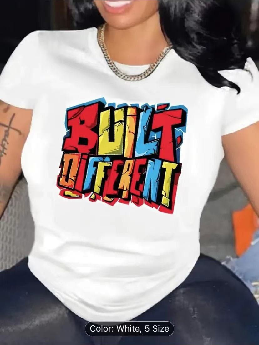 Spot printed round neck T-shirt short-sleeved round neck top short-sleeved women's T-shirt