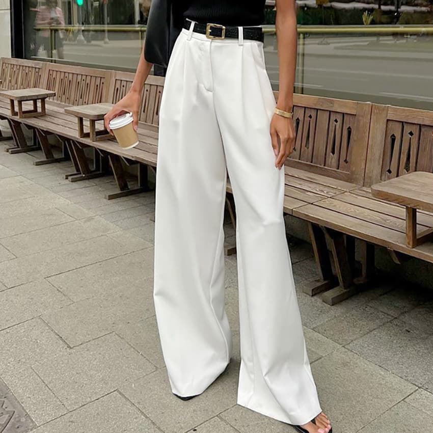 Women's high waist wide-leg pants temperament commuter Joker pants