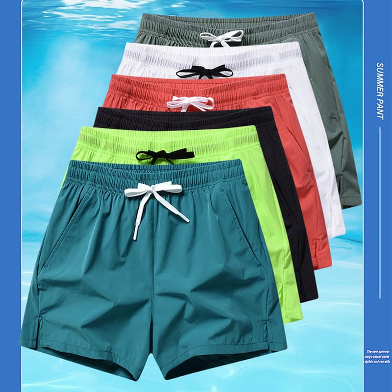 Men's Breathable Stretch Shorts - Elastic Casual 3-Inch Gym Shorts With Loose Straight Cut, Quick-Dry & Lightweight For Beach, Running, Summer