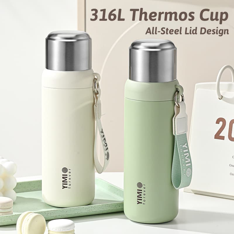 600ml Thermos Bottle 316 Stainless Steel Vacuum Mug Cup Travel Thermos 24H Hot/Cold Retention Leakproof Thermal Cup Wate