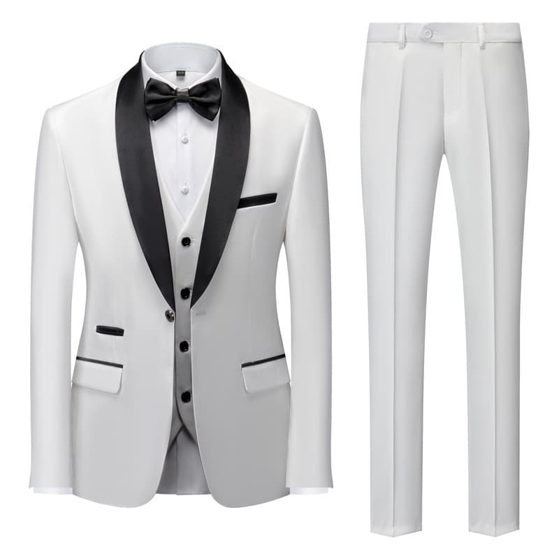Men's 3-Piece Wedding Suit - Business Ceremonial Tuxedo | Officiant & Groom Formal Wear