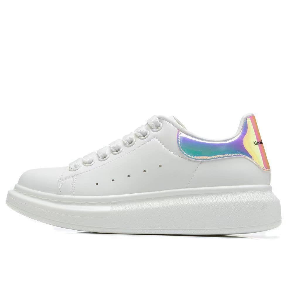 Alexander McQueen.Printemps et été nouvelle tendance de la mode chaussures blanches unisexes semelle épaisse chaussures de sport décontractées c