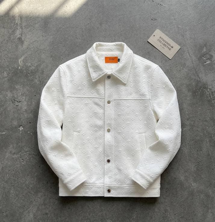 Men's Slim Fit Casual Jacket Cool Spring Autumn Style White Polyester Full Sleeve Top For Younger Men