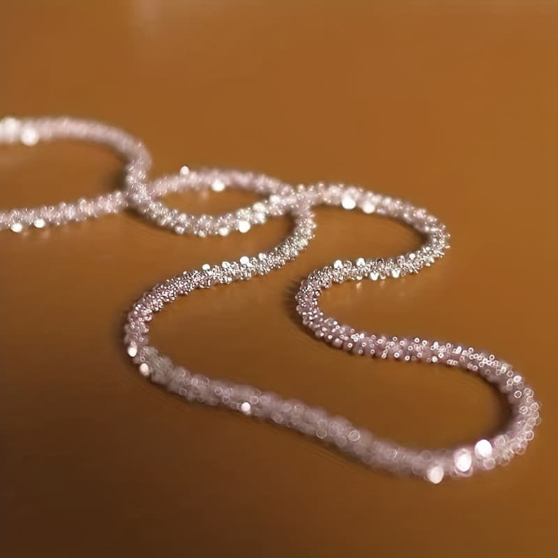 Jewelry Hot Sale Sparkling Caterpillar Women's Silver Necklace Women's Basic Chain Clavicle Chain
