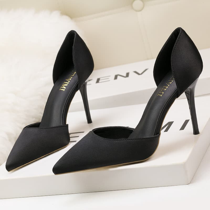 Women's Pumps solid color women's shoes high heels stiletto high heels satin hollow hollow sandals women's wholesale manufacturer