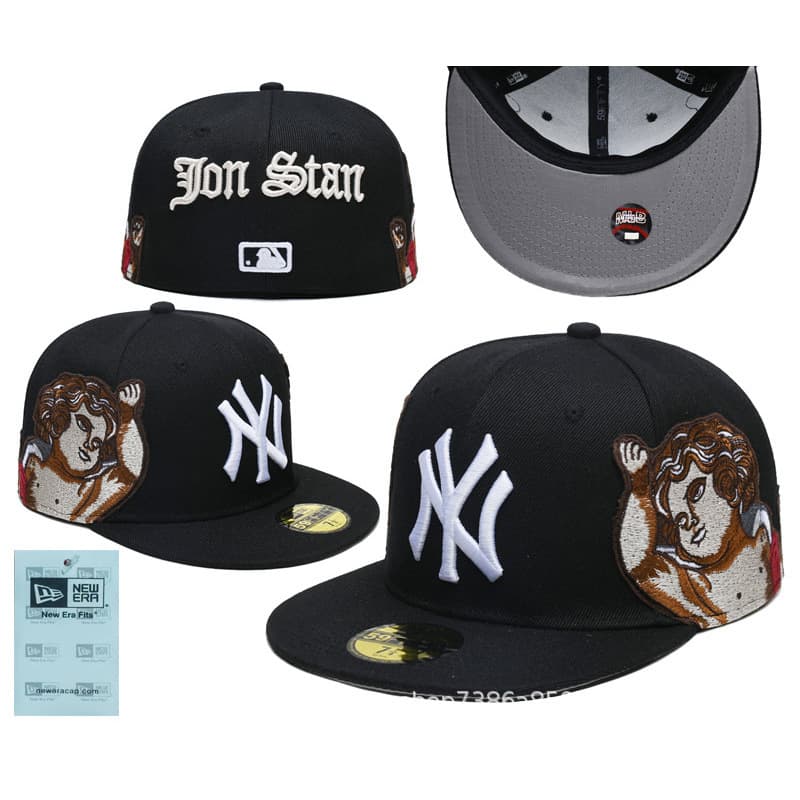 Casquette brodée d'ange, non ajustable, style décontracté, collection Yankees de New York, Los Angeles, en vente en gros.