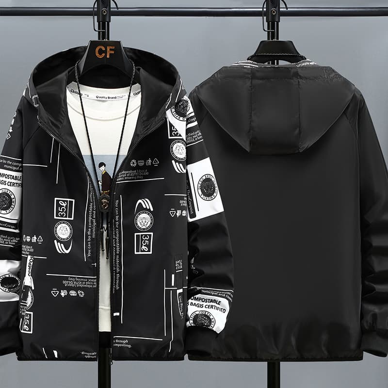 Men's Clothing Plus Size Reversible Spring Coat Casual Jacket Loose Large Version Top
