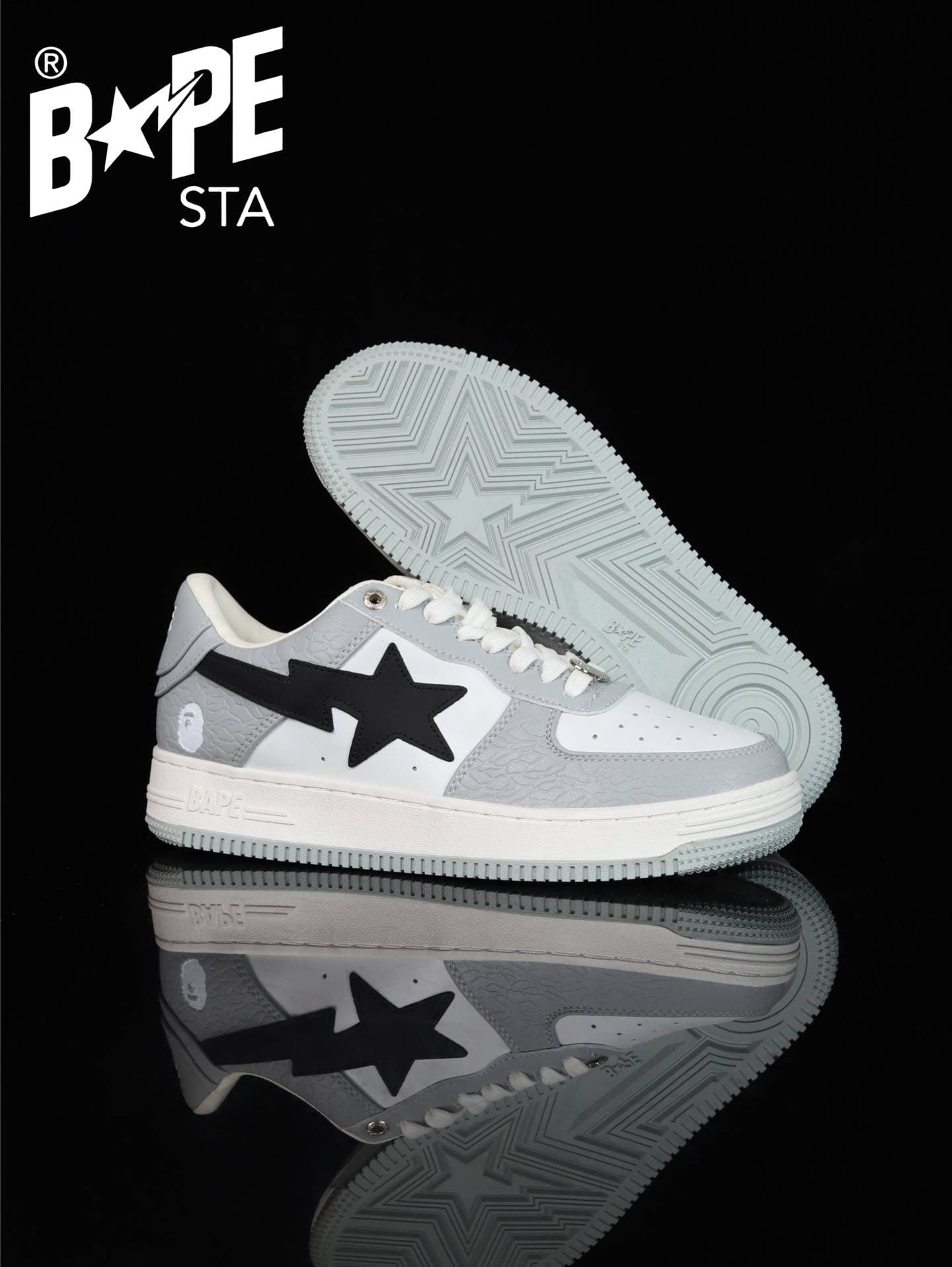 A BATHING-APE Classic Lacquer Leather Splicing Fashion Board Shoes Air Force No.1 Board Shoes Men And Women 22 Color Options